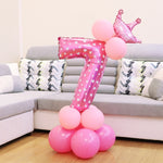Decorazione di buon compleanno per palloncino in foil con numeri, Number 4, Number 3, Number 6, Number 0, Number 8, Number 7, Number 1, Number 2, Number 5, Number 9