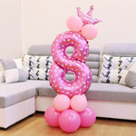Decorazione di buon compleanno per palloncino in foil con numeri, Number 4, Number 3, Number 6, Number 0, Number 8, Number 7, Number 1, Number 2, Number 5, Number 9