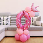 Decorazione di buon compleanno per palloncino in foil con numeri, Number 4, Number 3, Number 6, Number 0, Number 8, Number 7, Number 1, Number 2, Number 5, Number 9