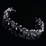 Accessori per capelli da sposa con foglie alla moda Gioielli per capelli in cristallo fatti a mano Copricapo da sposa per donna