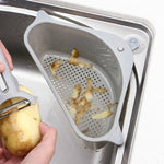 2 pezzi portaverdure da cucina scolapiatti per lavello per uso domestico gancio portaoggetti triangolare vassoio per punch gratuito cesto appeso