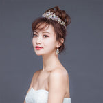 Corone da sposa di lusso in oro rosa con perle Corone fatte a mano Tiara da sposa Fascia da sposa in cristallo Diadema da sposa Corona regina Accessori per capelli da sposa, Pearl Crown Pink, Pearl Crown Gold, Pearl Crown White