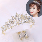 Corone da sposa di lusso in oro rosa con perle Corone fatte a mano Tiara da sposa Fascia da sposa in cristallo Diadema da sposa Corona regina Accessori per capelli da sposa, Pearl Crown Pink, Pearl Crown Gold, Pearl Crown White