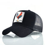 Berretto da baseball con animali ricamati in cotone
