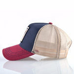 Berretto da baseball con animali ricamati in cotone