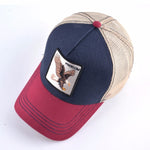 Berretto da baseball con animali ricamati in cotone