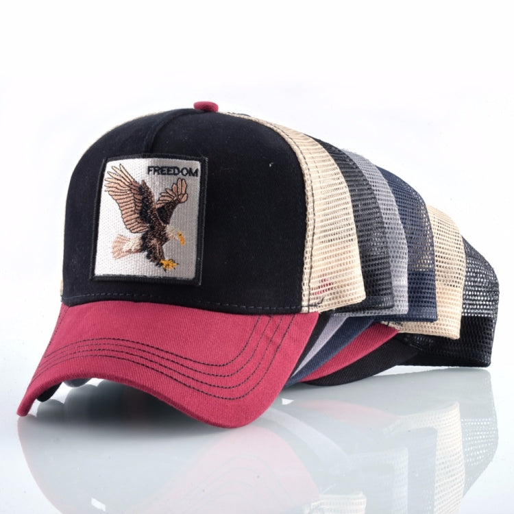 Berretto da baseball con animali ricamati in cotone