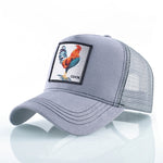 Berretto da baseball con animali ricamati in cotone