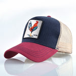 Berretto da baseball con animali ricamati in cotone