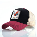 Berretto da baseball con animali ricamati in cotone