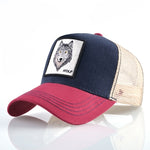 Berretto da baseball con animali ricamati in cotone