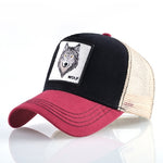 Berretto da baseball con animali ricamati in cotone
