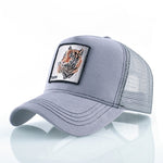 Berretto da baseball con animali ricamati in cotone
