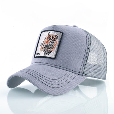 Berretto da baseball con animali ricamati in cotone
