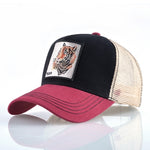 Berretto da baseball con animali ricamati in cotone