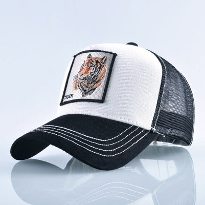 Berretto da baseball con animali ricamati in cotone