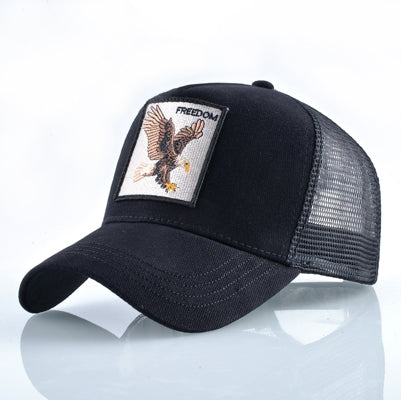 Berretto da baseball con animali ricamati in cotone