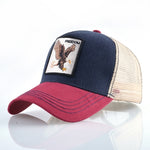 Berretto da baseball con animali ricamati in cotone