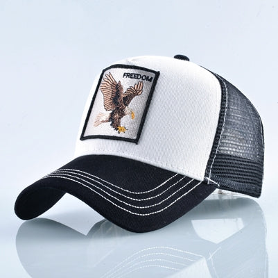 Berretto da baseball con animali ricamati in cotone