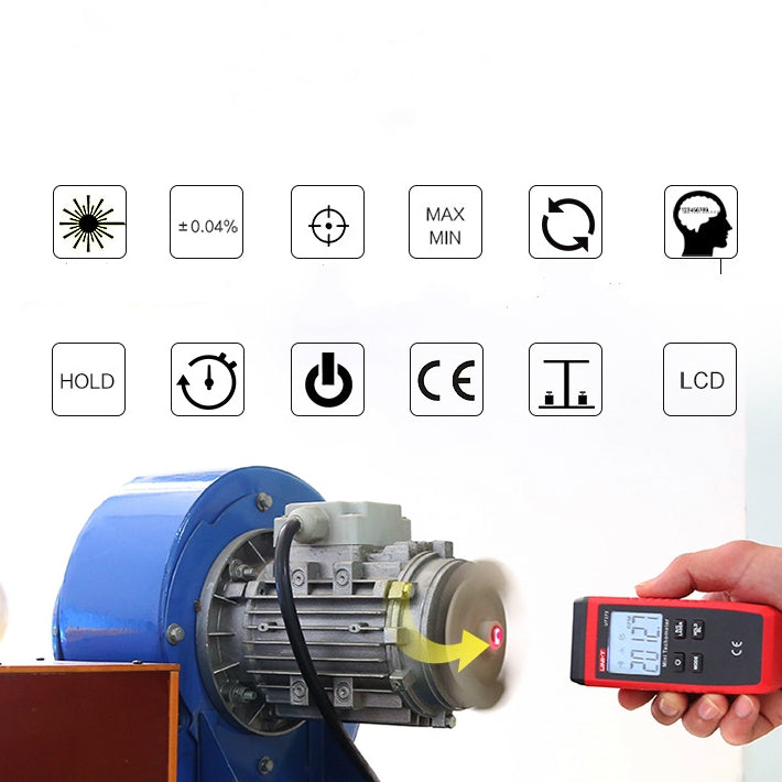 Tachimetro motore con display digitale tachimetro laser ad alta precisione senza contatto UT373