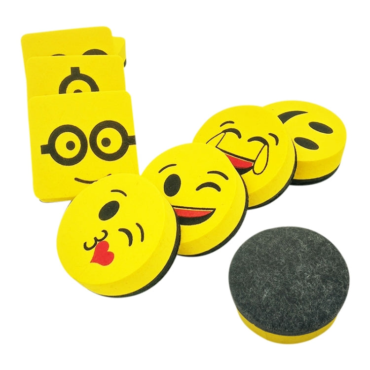 Gomma per lavagna gialla con sorriso giallo Gomma per lavagna magnetica Asciugare a secco Pulitore per pennarelli per lavagna scolastica 6 stili Consegna colore casuale, Yellow Smile Face