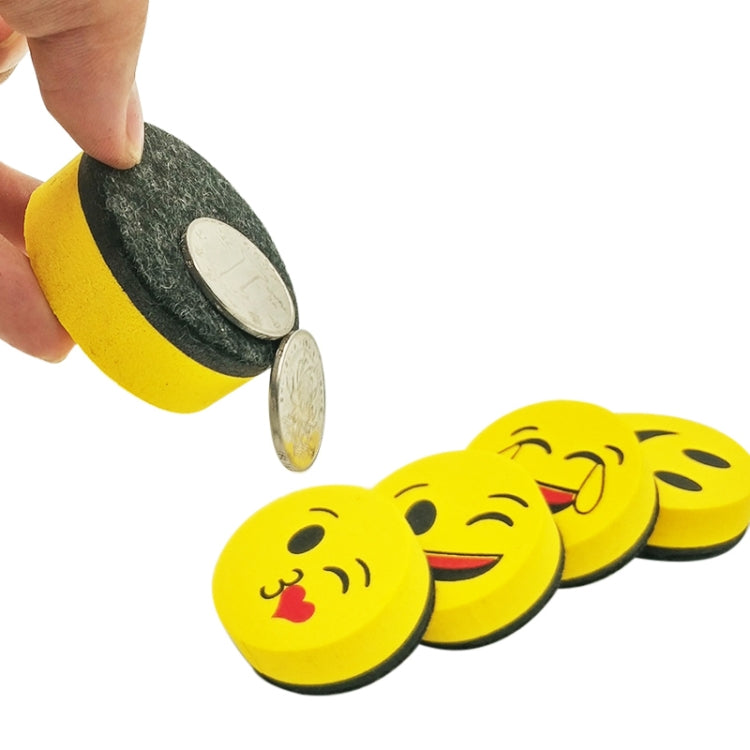 Gomma per lavagna gialla con sorriso giallo Gomma per lavagna magnetica Asciugare a secco Pulitore per pennarelli per lavagna scolastica 6 stili Consegna colore casuale, Yellow Smile Face