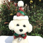 Set di 2 accessori per le vacanze con cappello natalizio e papillon per animali domestici, Bow Tie Set
