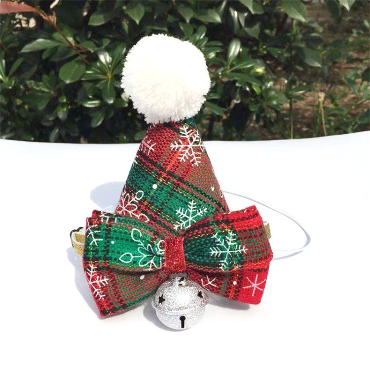 Set di 2 accessori per le vacanze con cappello natalizio e papillon per animali domestici, Bow Tie Set