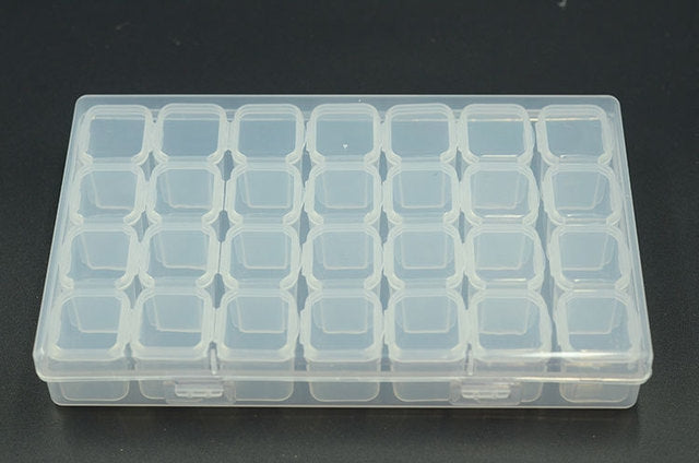 Scatola portaoggetti per manicure 28 slot in plastica