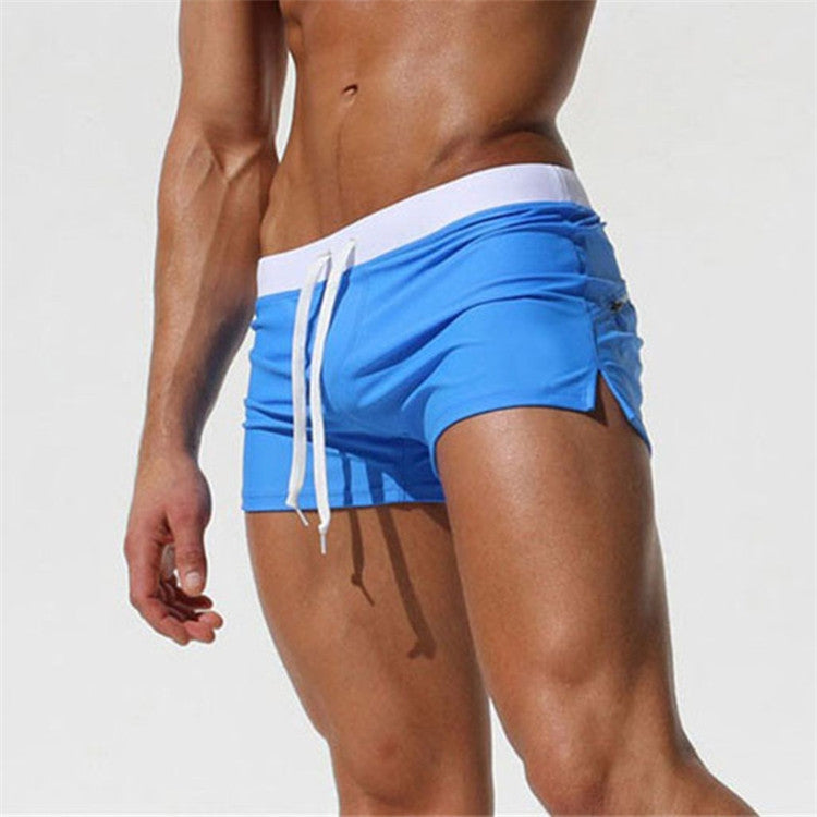 Pantaloncini piatti con tasca posteriore Pantaloncini da bagno estivi da spiaggia per uomo, S, M