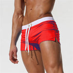 Pantaloncini piatti con tasca posteriore Pantaloncini da bagno estivi da spiaggia per uomo, S, M