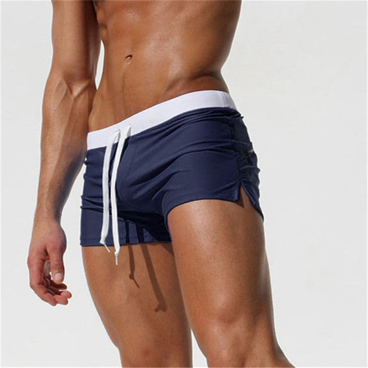Pantaloncini piatti con tasca posteriore Pantaloncini da bagno estivi da spiaggia per uomo, L, XL