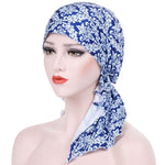 Cappello turbante curvo in tessuto floreale con stampa elasticizzata, M 56-58cm