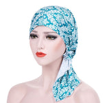 Cappello turbante curvo in tessuto floreale con stampa elasticizzata, M 56-58cm