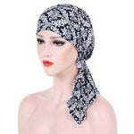 Cappello turbante curvo in tessuto floreale con stampa elasticizzata, M 56-58cm