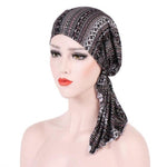 Cappello turbante curvo in tessuto floreale con stampa elasticizzata, M 56-58cm