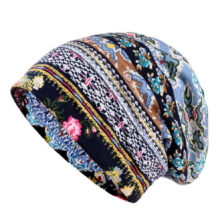 Berretto avvolgente per cappello a doppio scopo resistente al sole selvaggio con stampa estiva in cotone sottile da donna, One Size