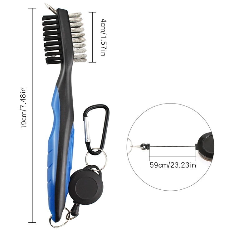 Set di pulizia per spazzole per la pulizia delle fessure delle palline per mazze da golf da 2 pezzi, ZY-0021  Brush Blue, ZY-0021 Brush Black, ZY-0021 Brush Green, ZY-0021 Brush Red, ZY-0021 Brush Orange