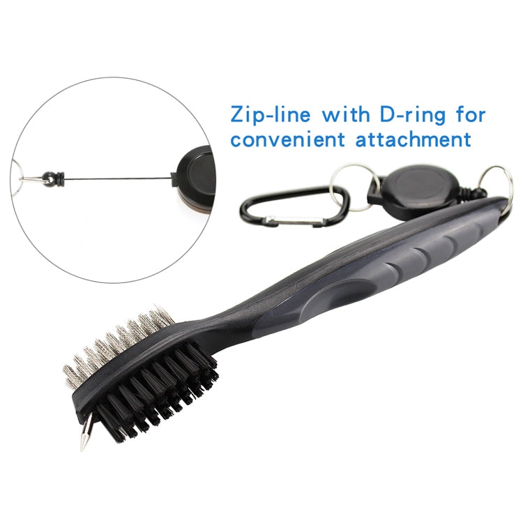 Set di pulizia per spazzole per la pulizia delle fessure delle palline per mazze da golf da 2 pezzi, ZY-0021  Brush Blue, ZY-0021 Brush Black, ZY-0021 Brush Green, ZY-0021 Brush Red, ZY-0021 Brush Orange