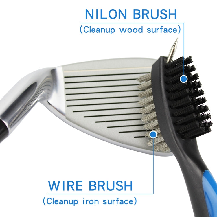 Set di pulizia per spazzole per la pulizia delle fessure delle palline per mazze da golf da 2 pezzi, ZY-0021  Brush Blue, ZY-0021 Brush Black, ZY-0021 Brush Green, ZY-0021 Brush Red, ZY-0021 Brush Orange