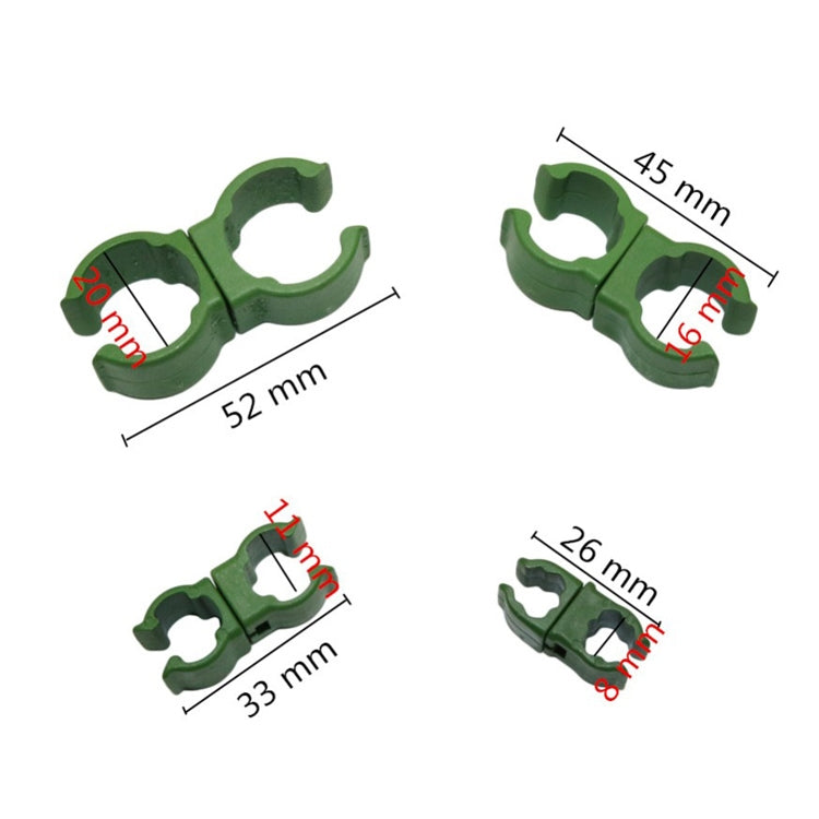 Fibbia rotante da giardinaggio Supporto per staffa in plastica Morsetto per tubo universale Fibbia in plastica, 11 mm Diameter Pillar, 20 mm Diameter Pillar, 16 mm Diameter Pillar, 8 mm Diameter Pillar