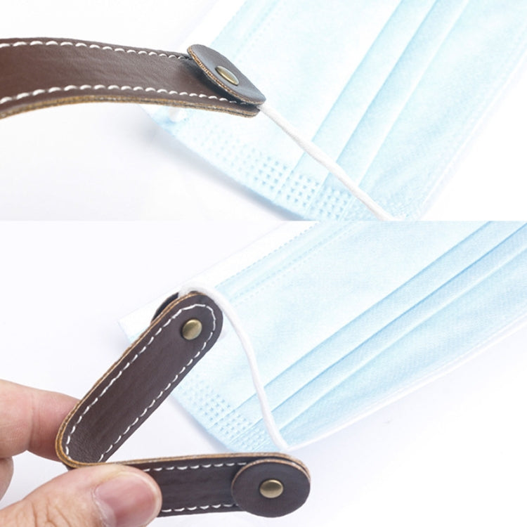 10 pezzi di maschera per il viso regolabile, fascia per l'orecchio, corda, cappuccio con fibbia di estensione in pelle PU antiscivolo