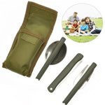 Mini set da tavola portatile Set di posate pieghevoli per attrezzi da esterno con coltelli forchetta cucchiaio per campeggio picnic in acciaio inossidabile