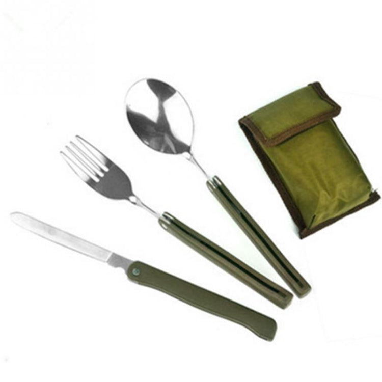 Mini set da tavola portatile Set di posate pieghevoli per attrezzi da esterno con coltelli forchetta cucchiaio per campeggio picnic in acciaio inossidabile