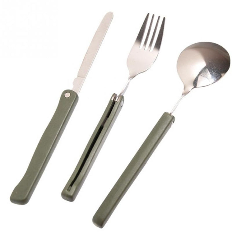 Mini set da tavola portatile Set di posate pieghevoli per attrezzi da esterno con coltelli forchetta cucchiaio per campeggio picnic in acciaio inossidabile