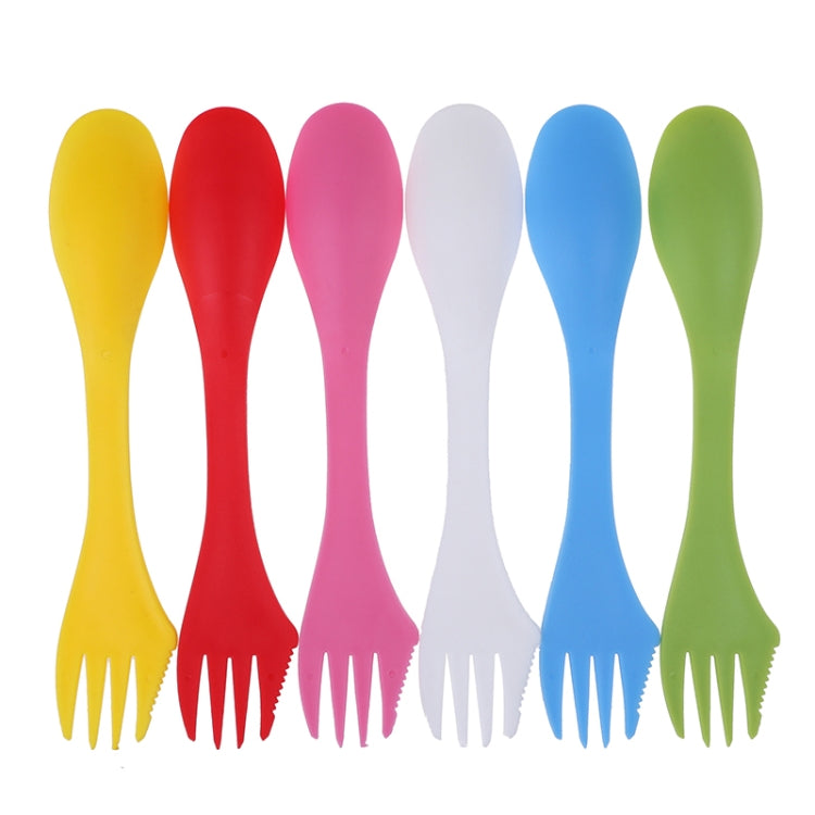 2 set 3 in 1 stoviglie da campeggio all'aperto resistenti al calore cucchiaio forchetta coltello utensili da campeggio per escursionismo (6 pezzi = 1 set), 2 Set