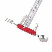 Stoviglie da esterno Cucchiaio / Forchetta / Coltello / Apribottiglie in acciaio inossidabile Set di posate pieghevoli multifunzionali 4 in 1