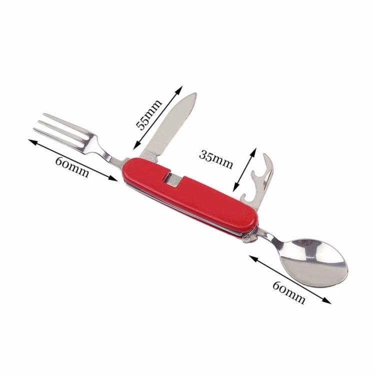 Stoviglie da esterno Cucchiaio / Forchetta / Coltello / Apribottiglie in acciaio inossidabile Set di posate pieghevoli multifunzionali 4 in 1