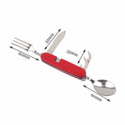 Stoviglie da esterno Cucchiaio / Forchetta / Coltello / Apribottiglie in acciaio inossidabile Set di posate pieghevoli multifunzionali 4 in 1
