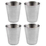 4 in 1 Mini tazza da esterno in acciaio inossidabile per escursionismo, campeggio, viaggio, set di tazze per acqua potabile portatile, tazza in pelle, 30ML